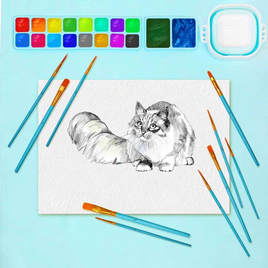 Kids Silicone Art Painting Mat with Water Cup Brushes