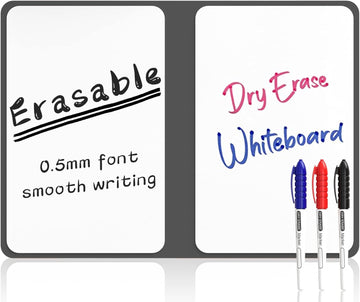 Portable Dry Erase Whiteboard Notebook with 3 Color Markers