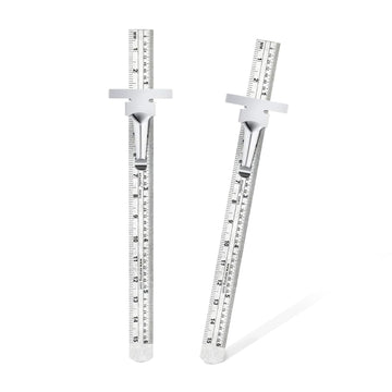 6 Inch Pocket Ruler Stainless Steel with Detachable Clips 2 Pack