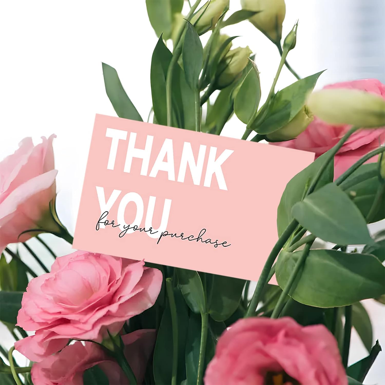 300PCS Thank You For Supporting My Business Cards Pink