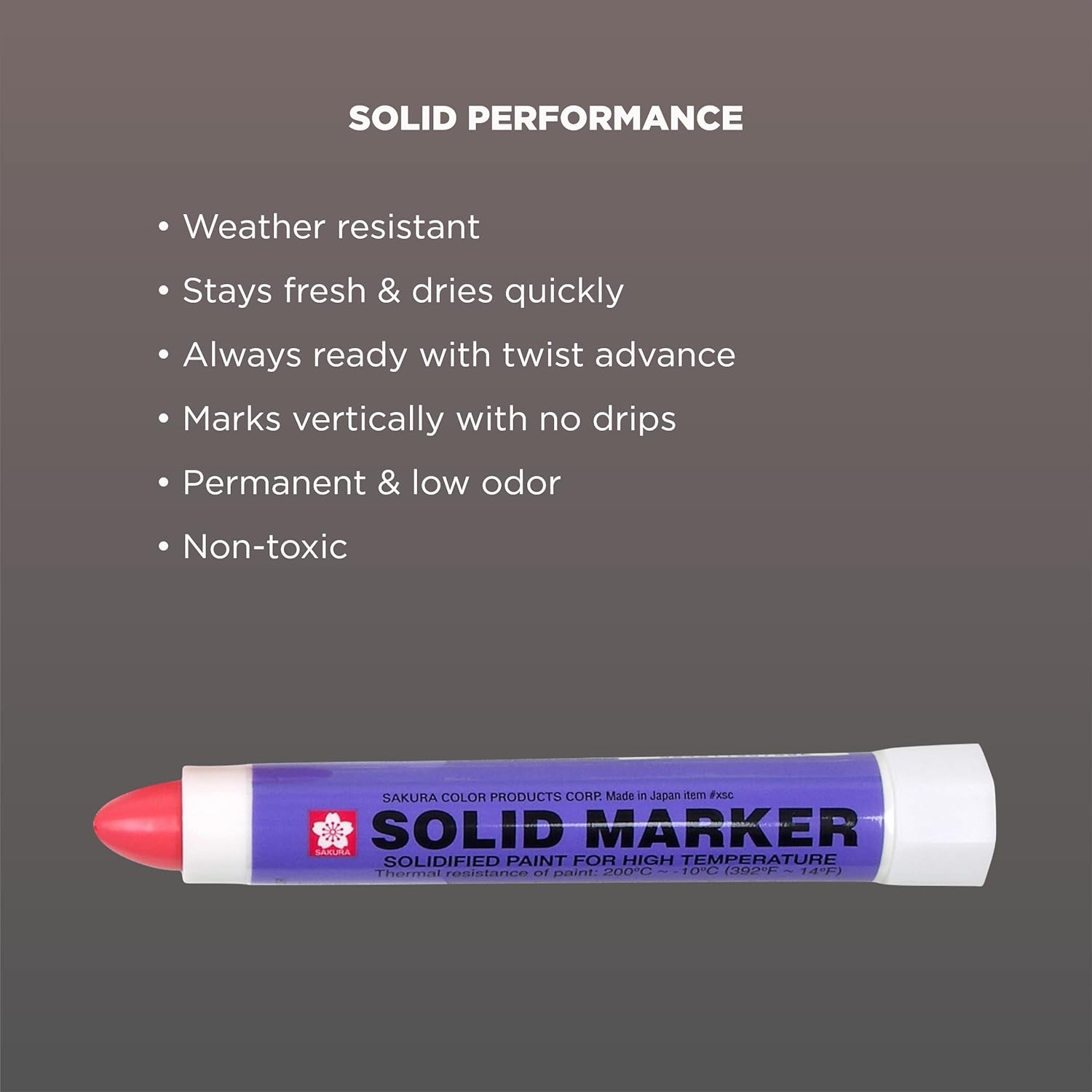 SAKURA Solid Marker,Permanent Marker Paint Pens,12 Pack,Red