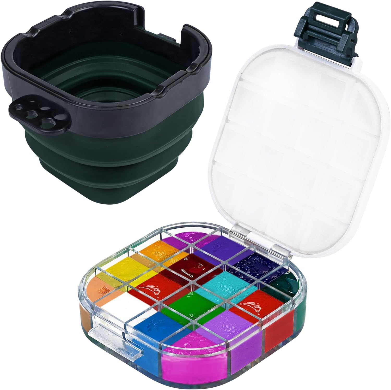 16 Well Airtight Paint Saver Storage Palette Box with Lid