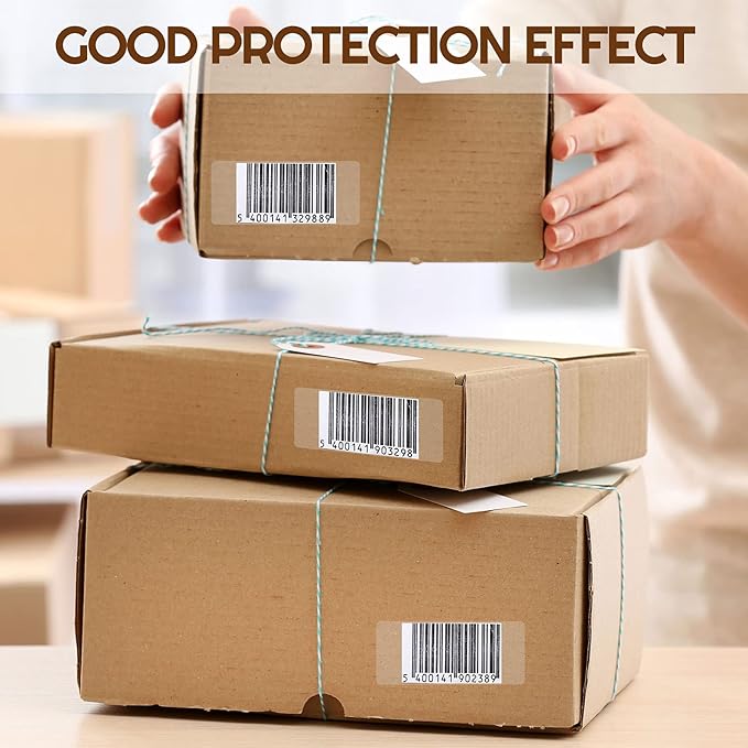 500pcs Clear Waterproof Labels for Protecting Barcodes 80 x 30mm