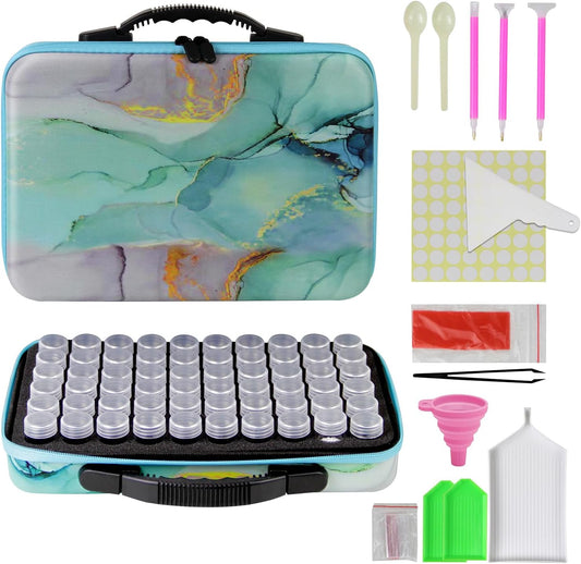 60 Slots Diamond Painting Storage Container,Accessory Kit with Tools