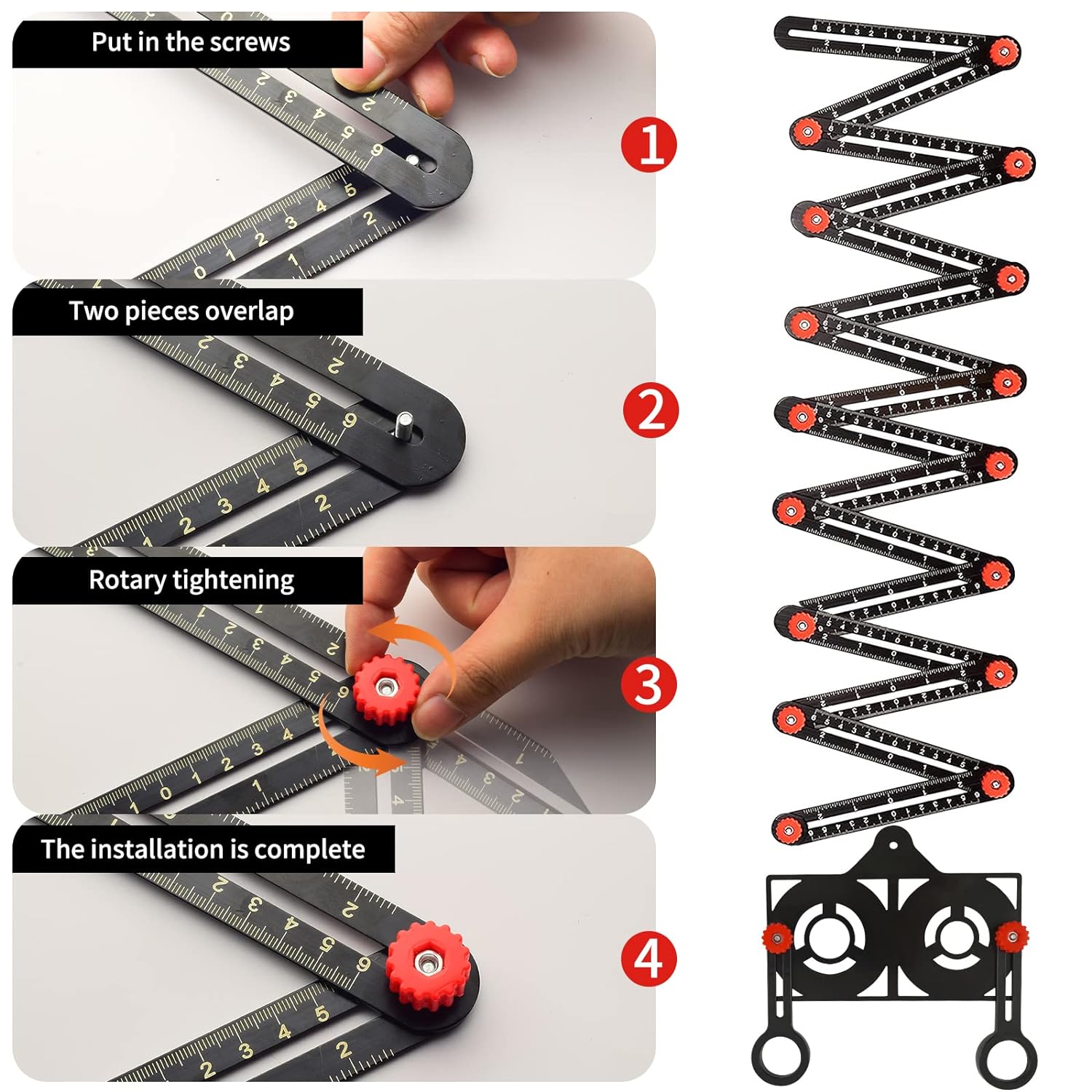 16-Sided Angle Construction Ruler with Hole Punch Locator