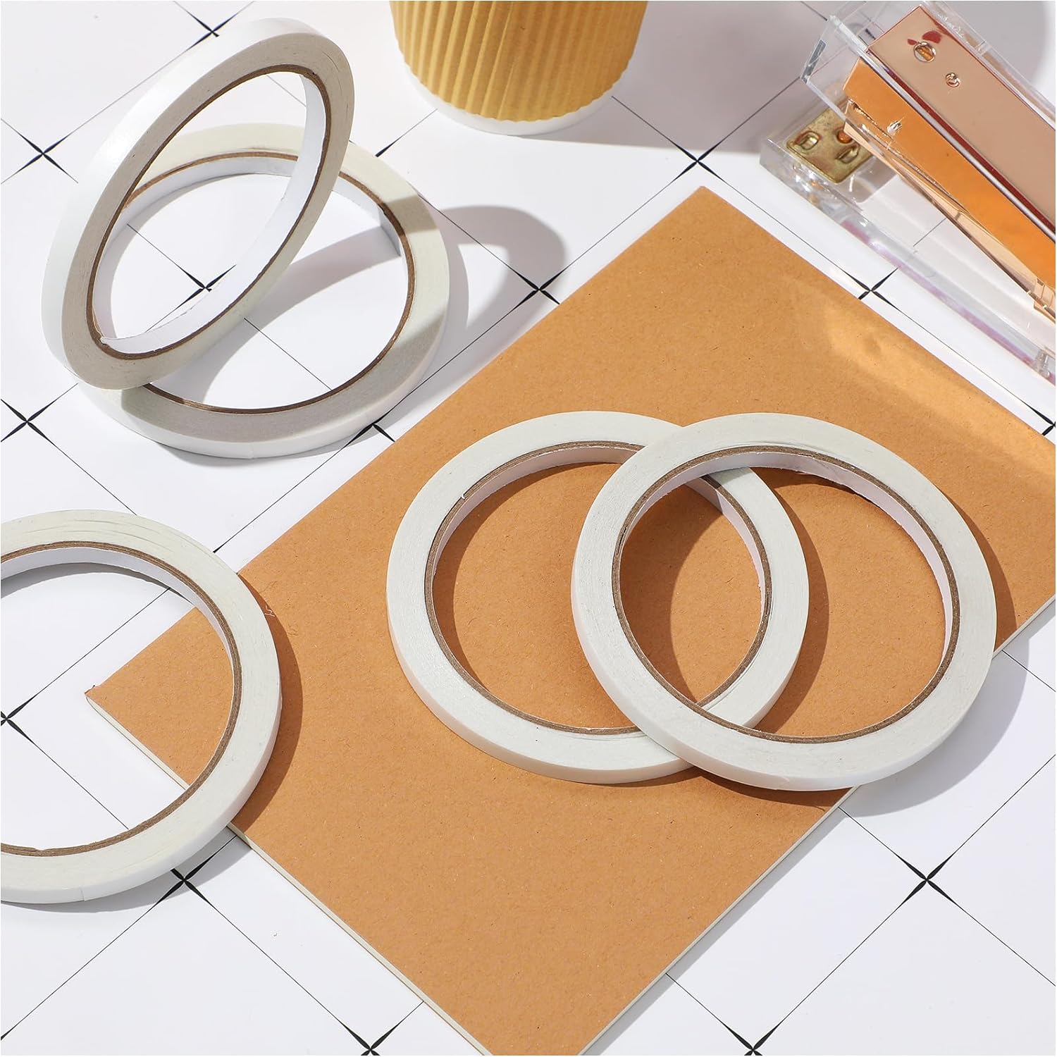 20 Rolls Double Sided Adhesive Tape for Craft Scrapbook (1/4in x 50Ft)