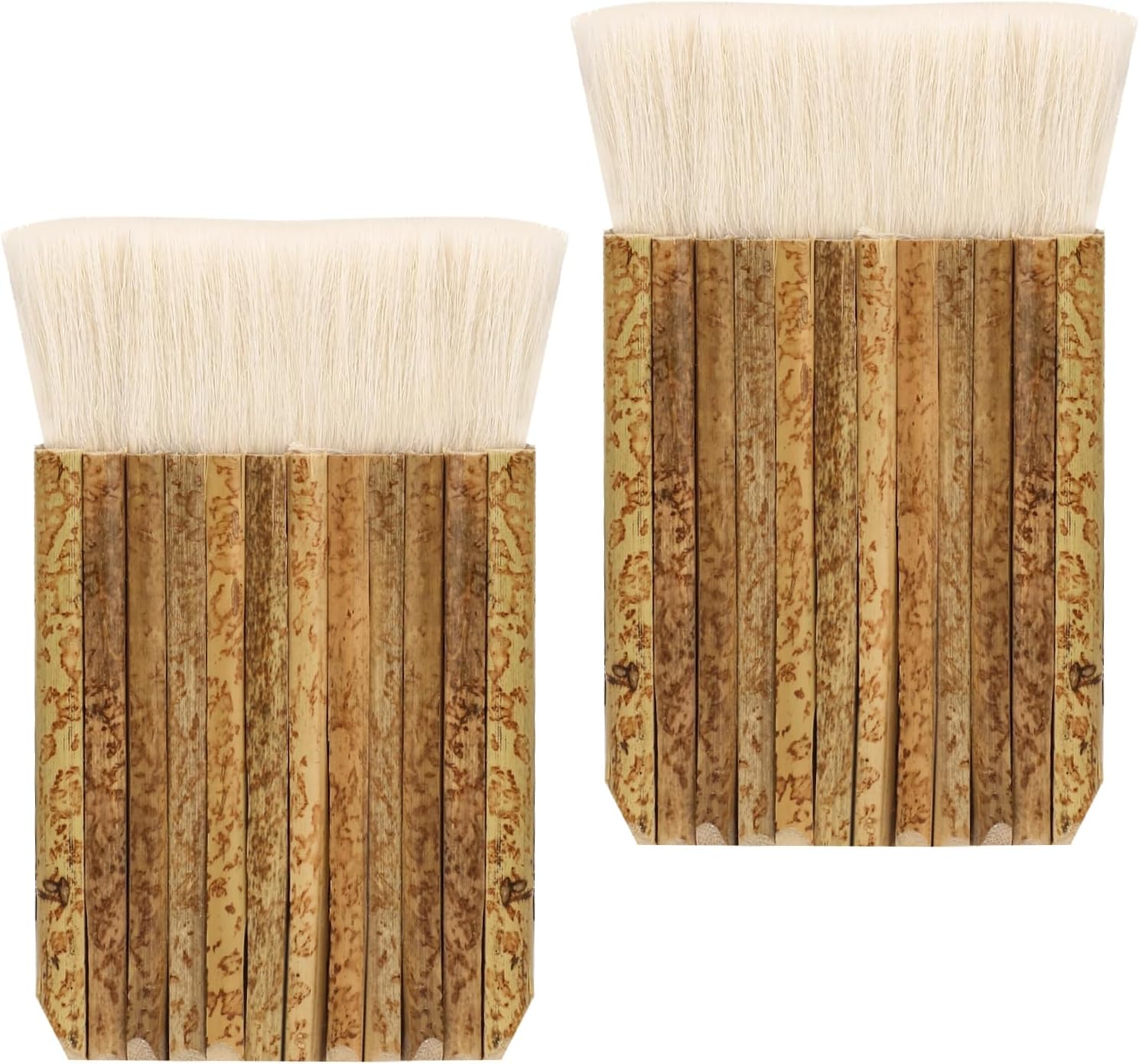 2Pcs Hake Blender Bamboo Painting Brushes