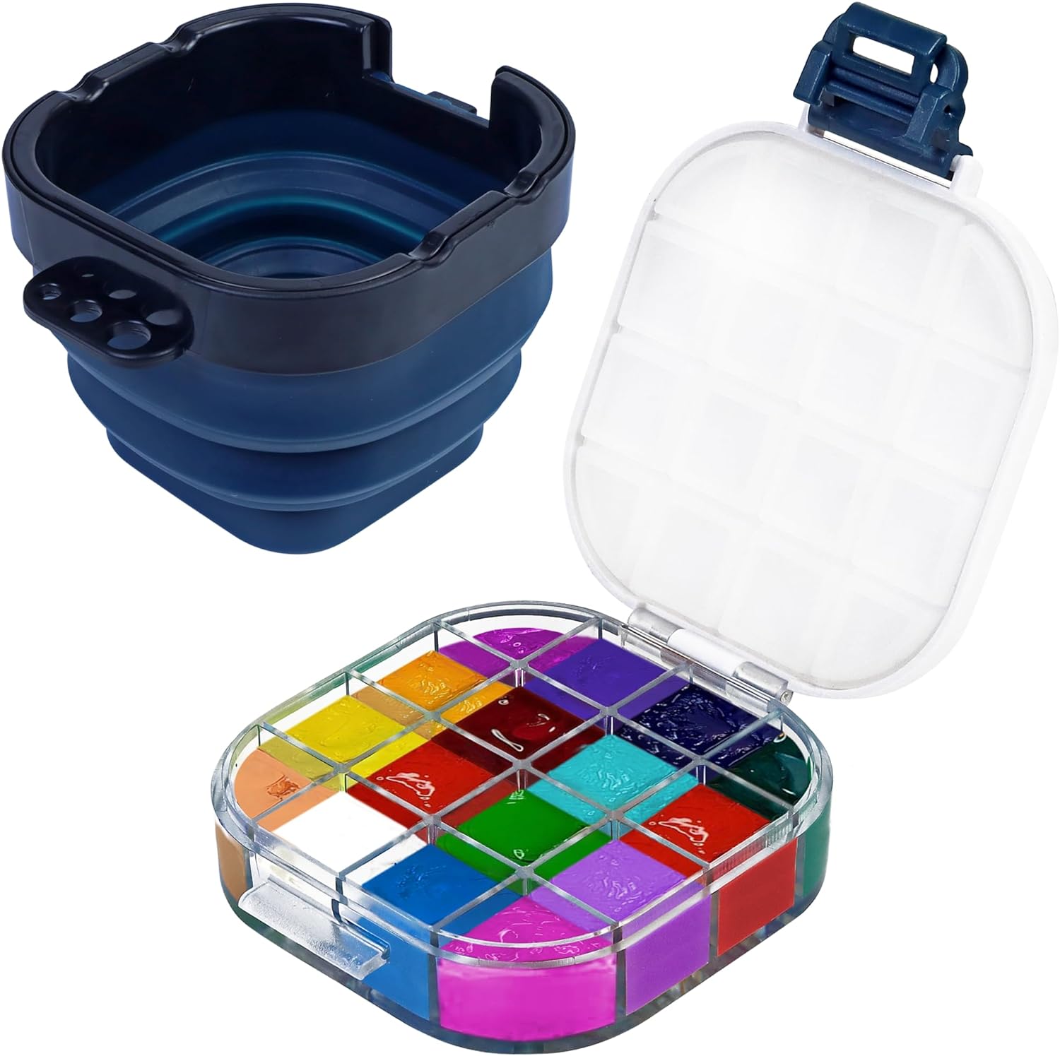 16 Well Airtight Paint Saver Storage Palette Box with Lid