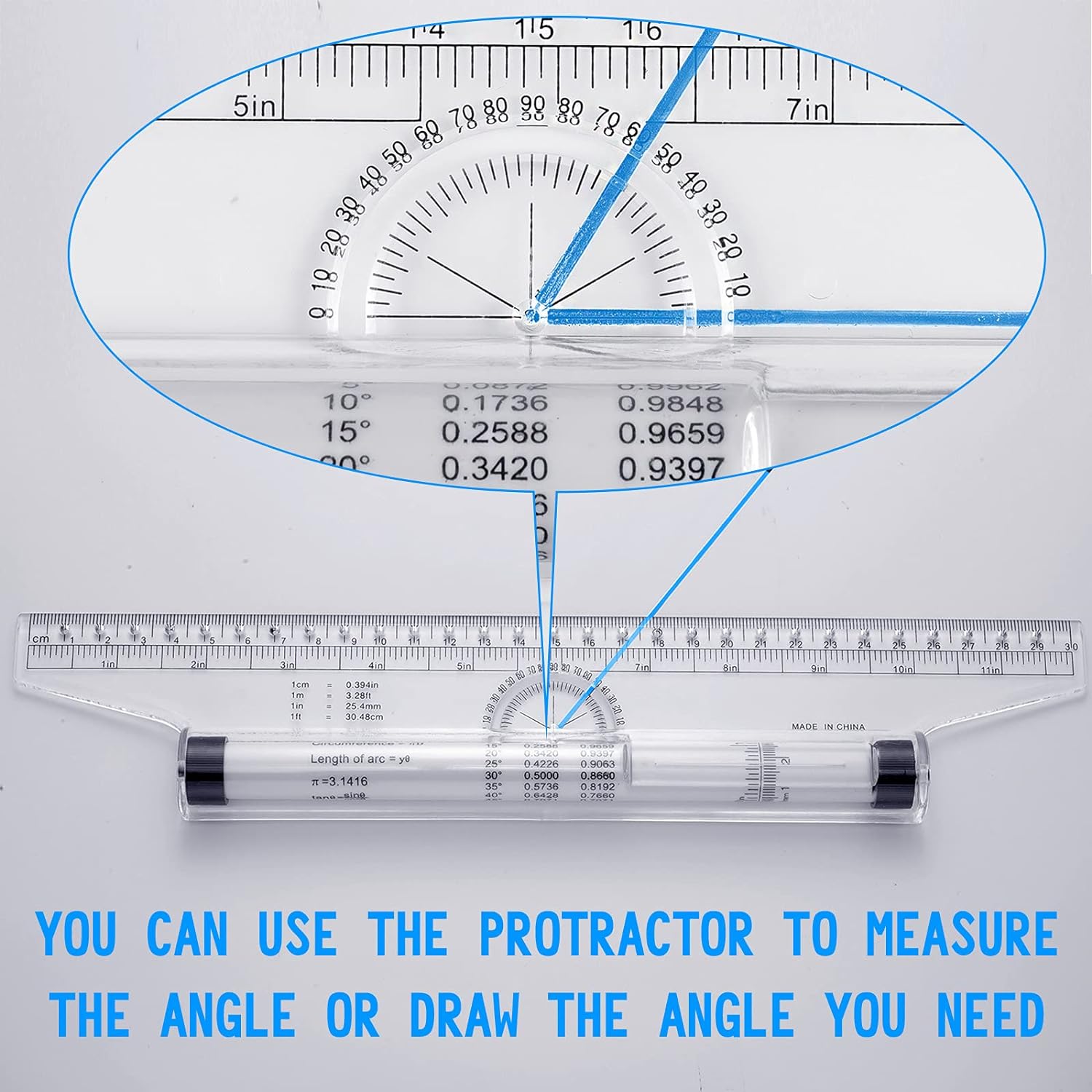 Multifunctional Rolling Ruler Drawing Parallel Roller Ruler 6/12 Inch