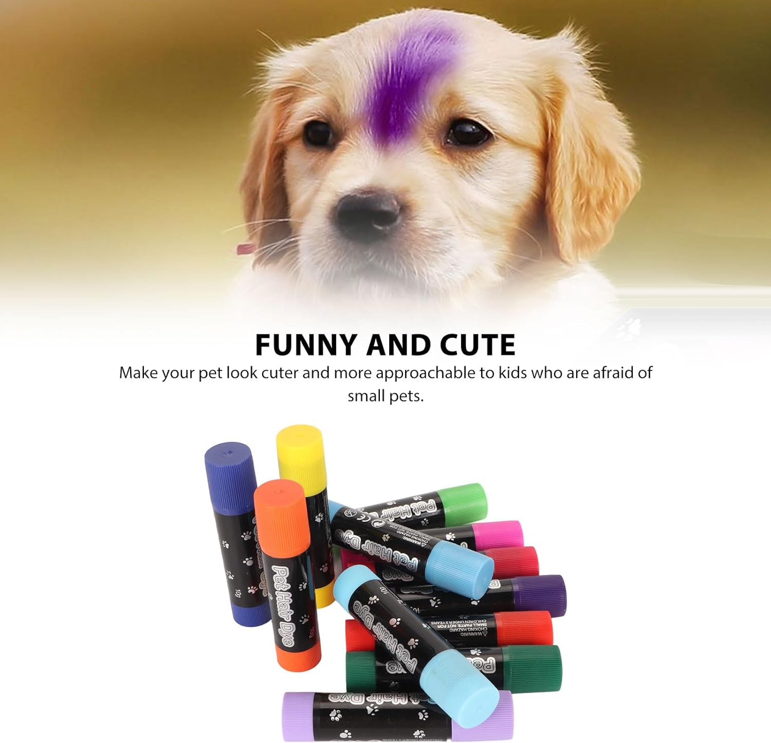 12 Colors Washable Temporary Hair Dye for Dogs Cats