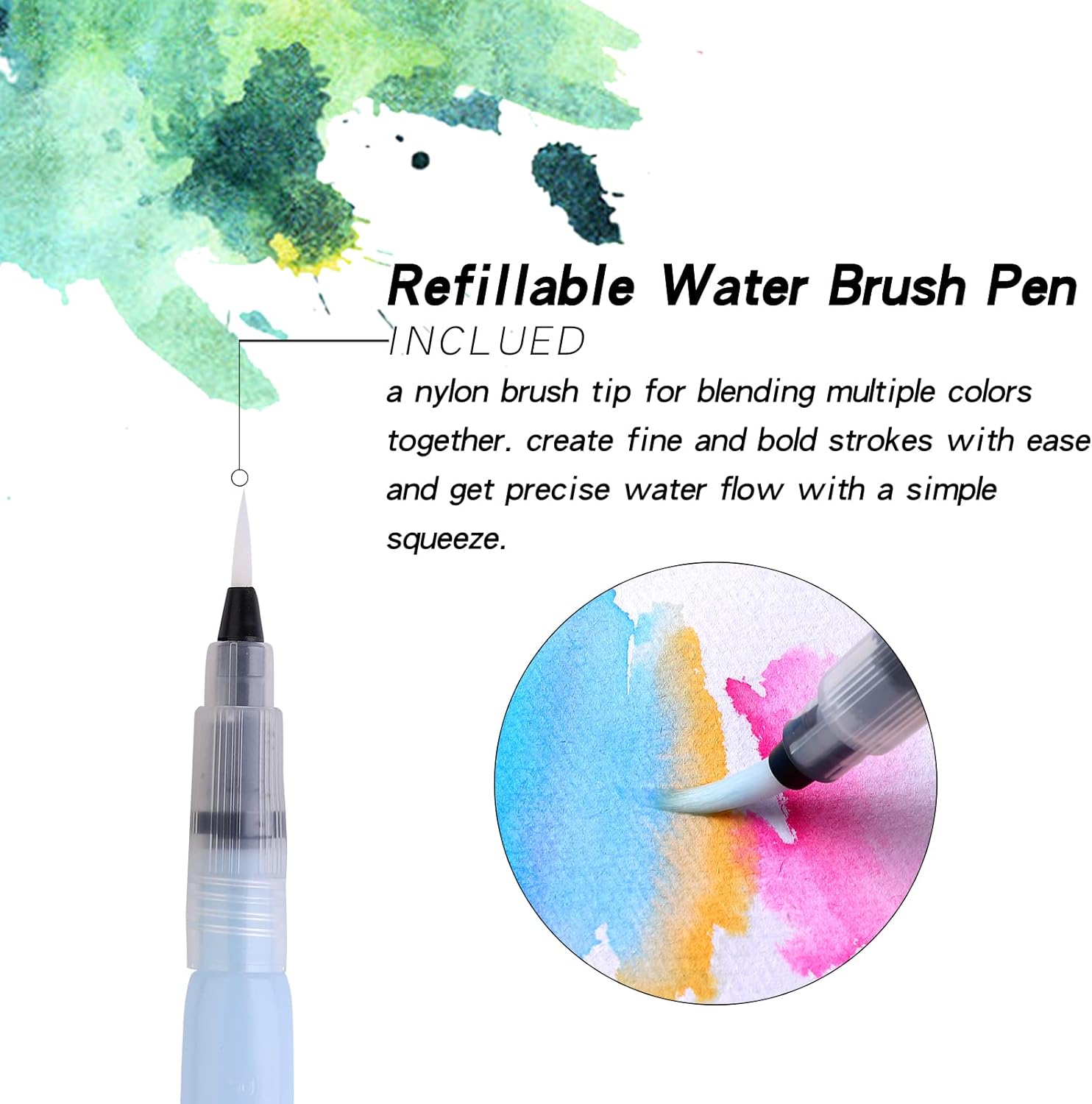 MAIKEDEPOT 72 Colors Watercolor Brush Pens with 3 Blending Brush