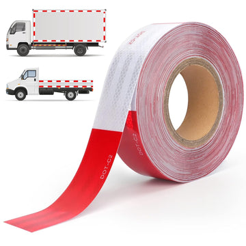 DOT-C2 Reflective Safety Warning Tape 2 Inch x 100 Feet Red/White