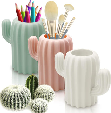 3 Pack Cactus Cute Pen Pencil Holders for Desk