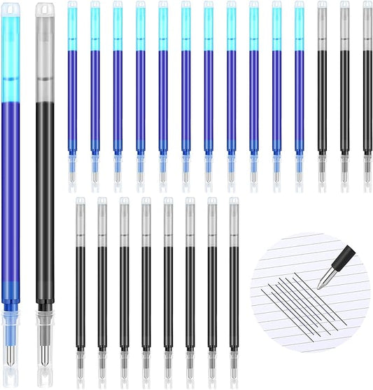 24 Pieces Erasable Gel Ink Pen Refills Point 0.5 mm (Black,Blue)