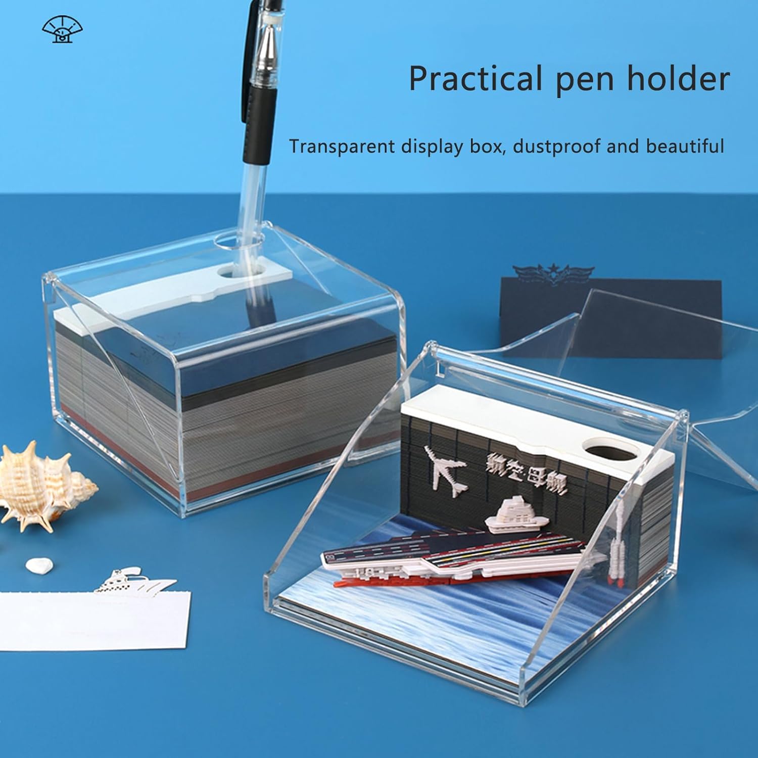 Aircraft Carriers Paper Notepad 3D Memo Pads with Pen Holder