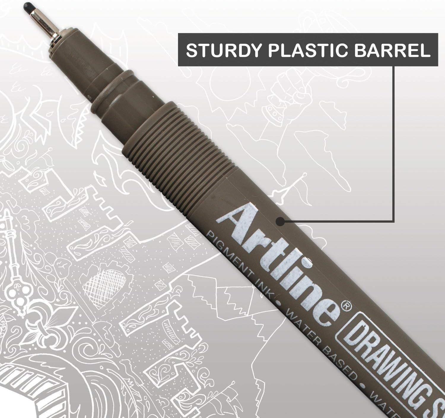 Artline Drawing System Pens, 0.1, 0.3, 0.5, 0.7 mm ,4 Pack