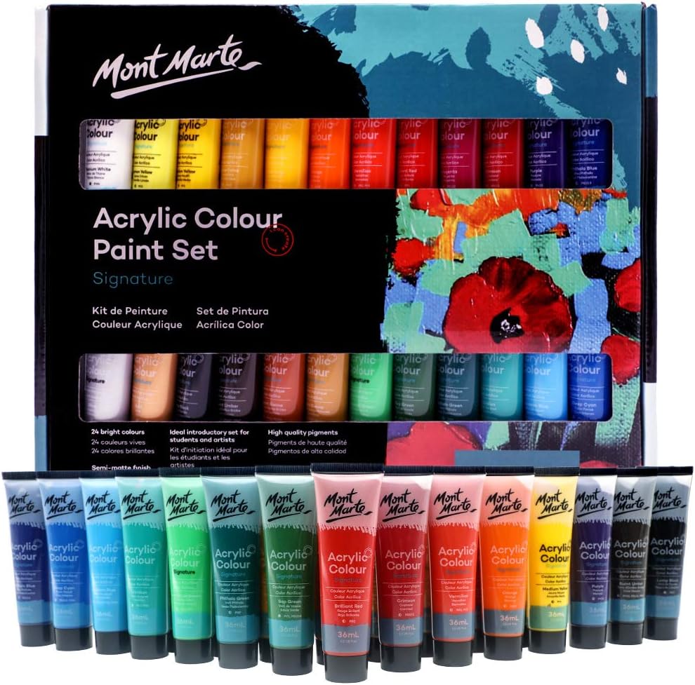 Mont Marte Acrylic Paint Set 24 Colours 36ml