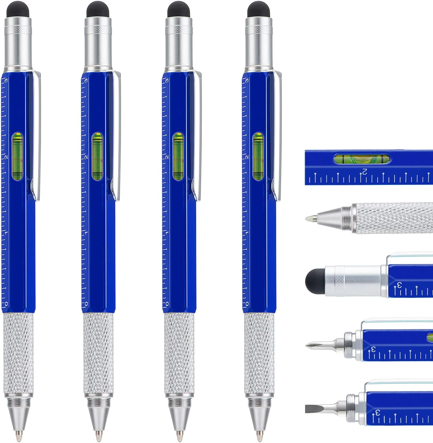 4 Pack 6IN1 Multitool Pen with Extra Refills Set