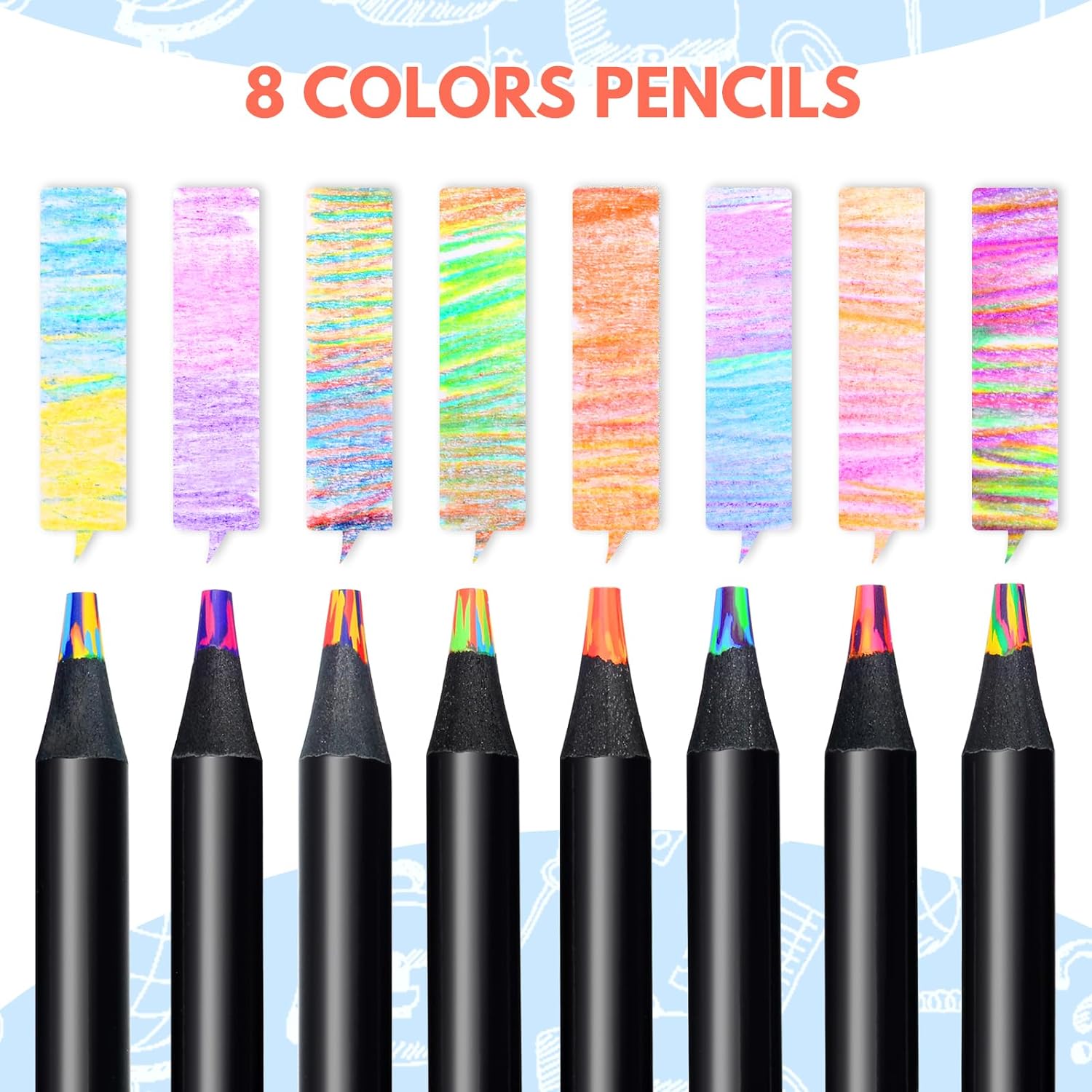 8IN1 Colored Art Pencils for Adult Coloring Drawing,8 Pack