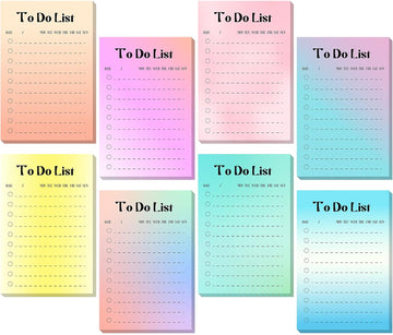 8 Pack To Do List Sticky Notes,400 Sheets,4 x 6 Inches