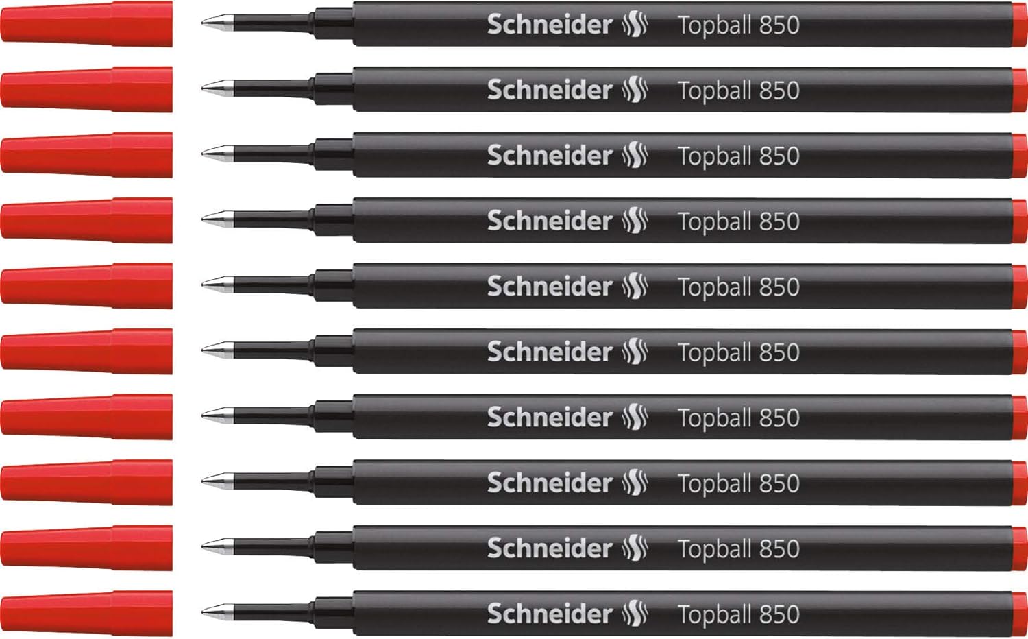 Schneider Topball 850 Rollerball Refills,0.5mm,10 Pack