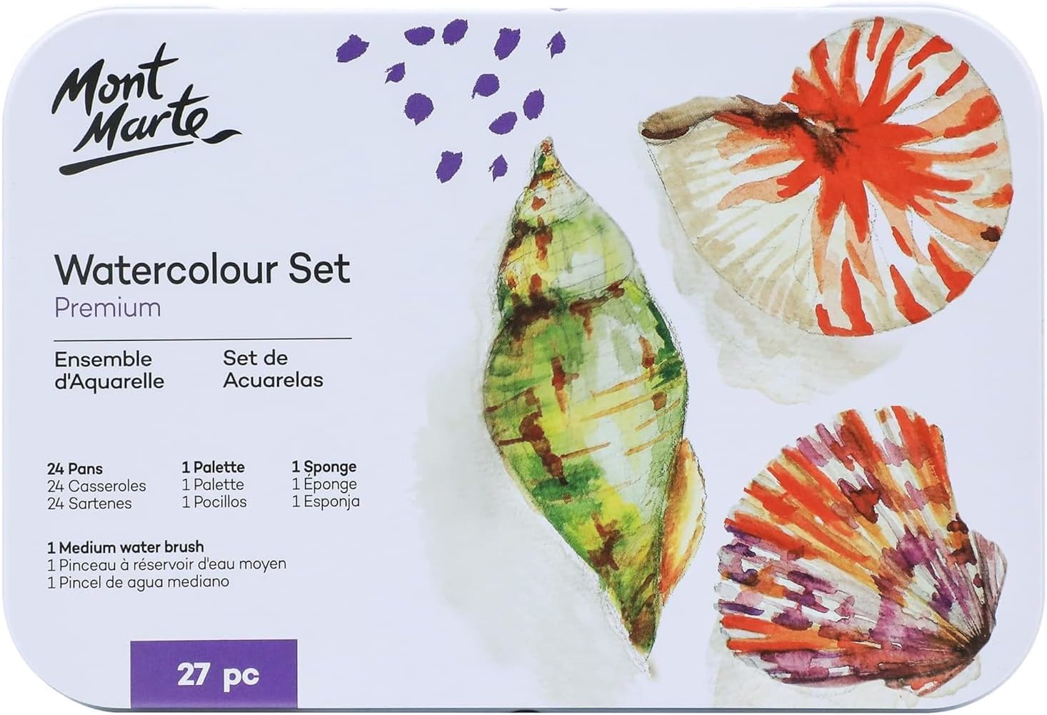 MONT MARTE 27 Piece Premium Watercolor Cake Set