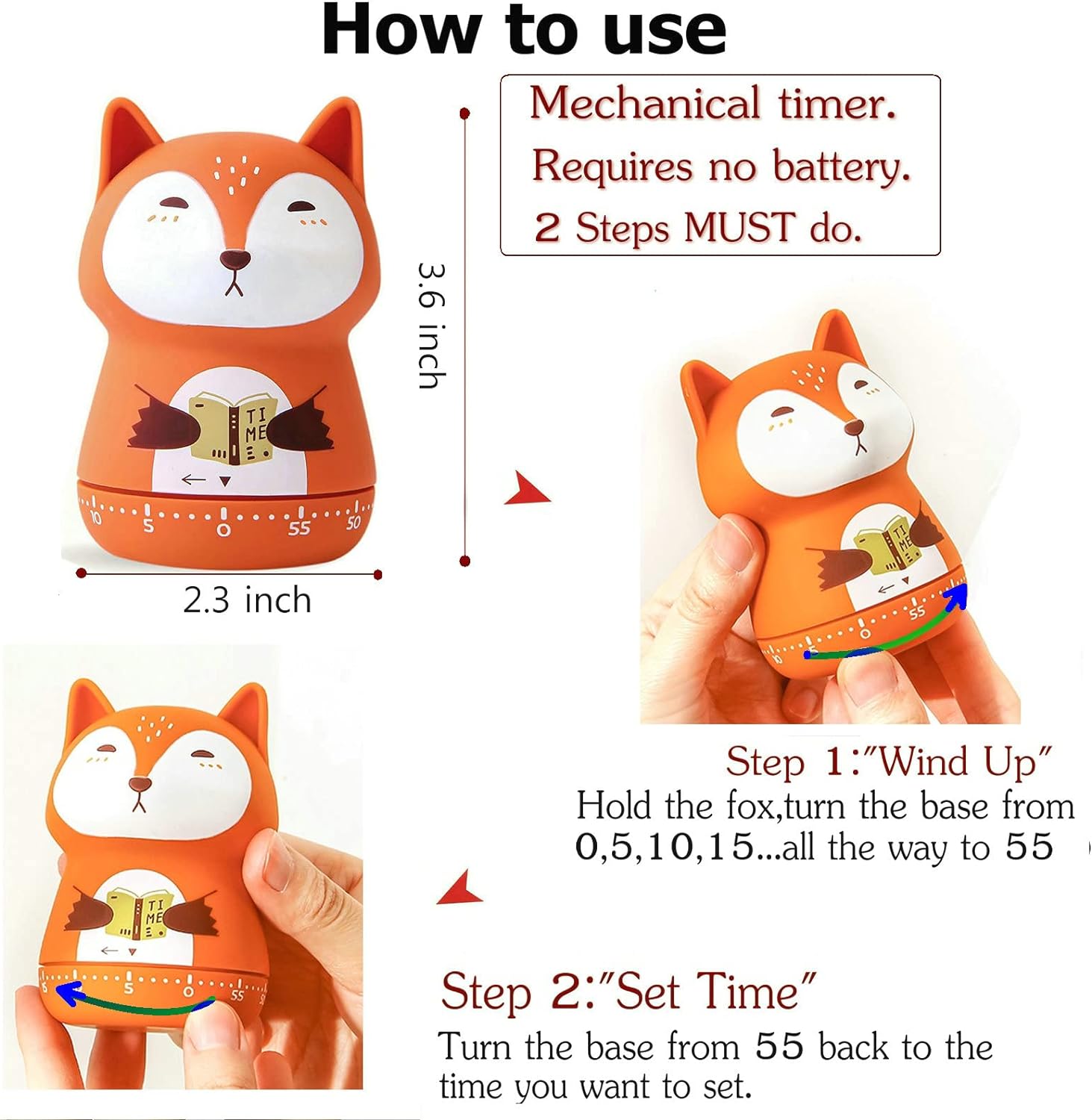 Cute Animal Mechanical Timer for Kids