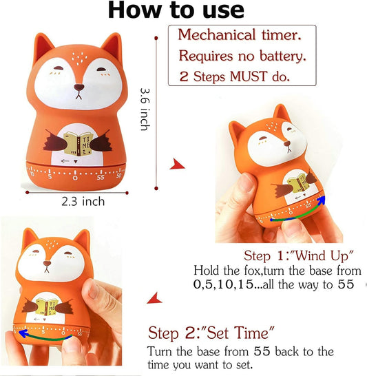 Cute Animal Mechanical Timer for Kids