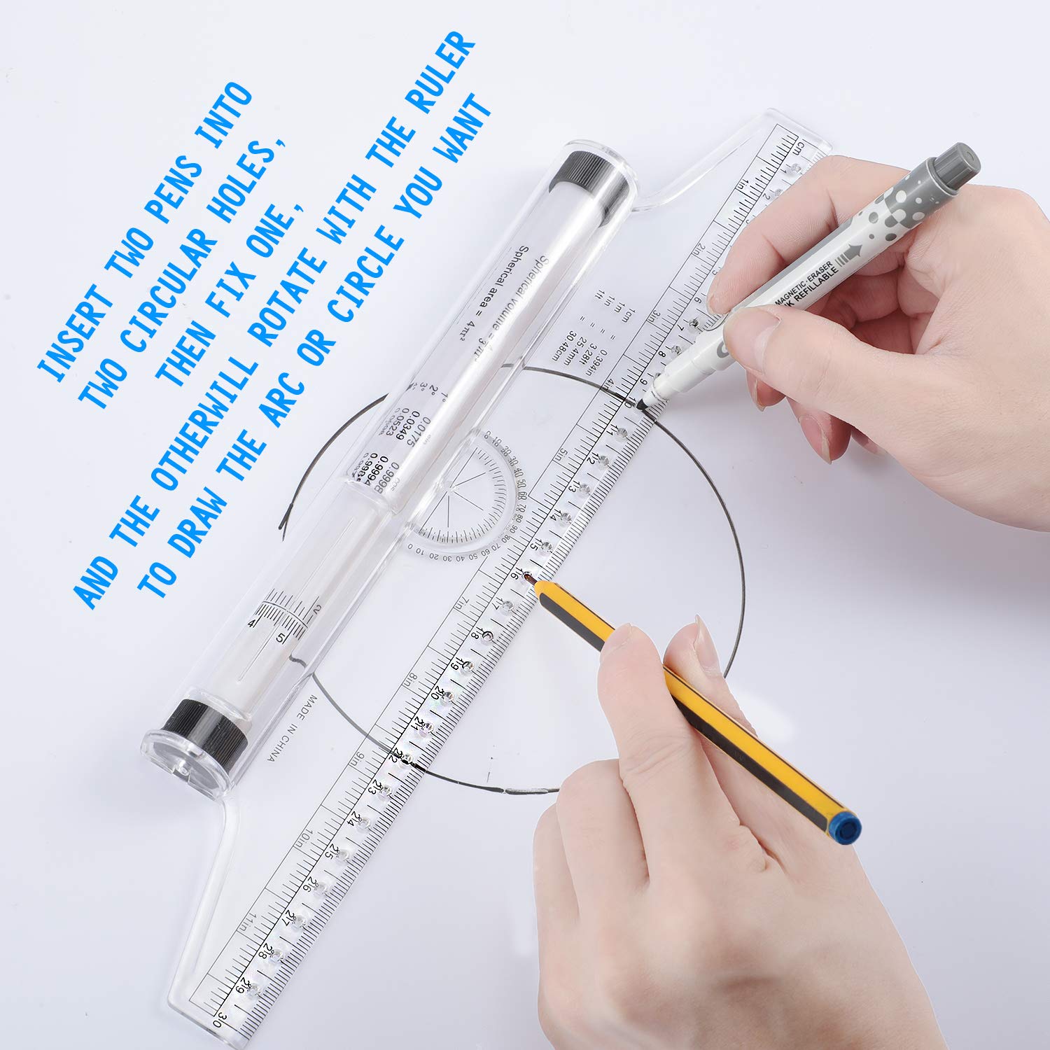 Multifunctional Rolling Ruler Drawing Parallel Roller Ruler 6/12 Inch