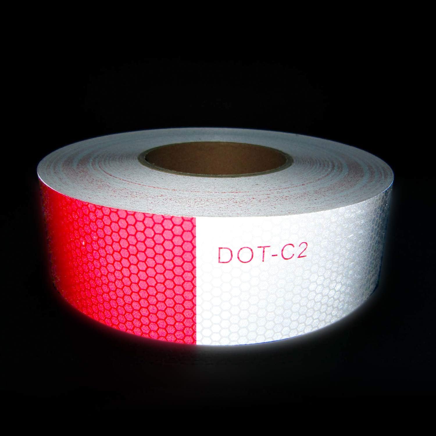 DOT-C2 Reflective Safety Warning Tape 2 Inch x 100 Feet Red/White