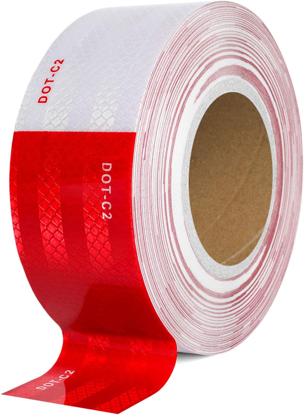 DOT-C2 Reflective Safety Warning Tape 2 Inch x 32 Feet Red/White