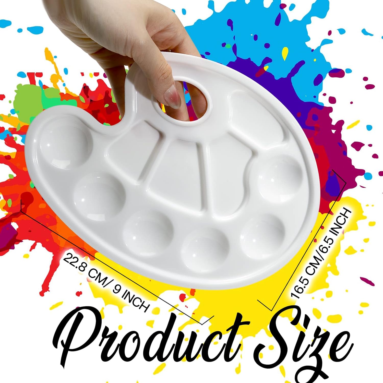 20Pcs Oval Paint Tray Palettes Plastic with Thumb Hole