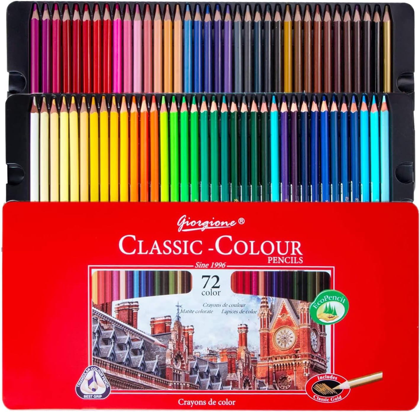 GIORGIONE 72 Classic Colour Pencils Oil Based Tin Box