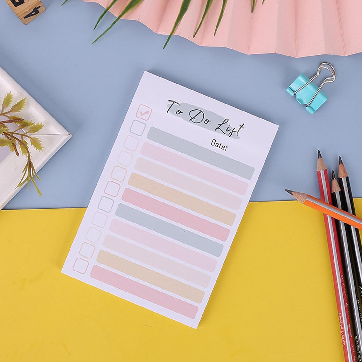 To Do List Memo Sticky Notes 4 Color 50 Sheets/Pad