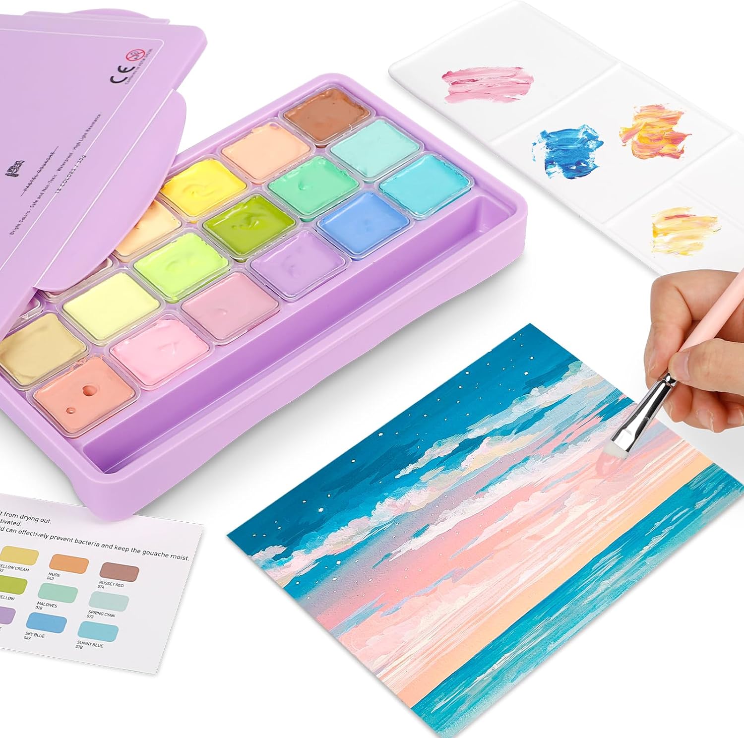 HIMI 18 Pastel Color Gouache Paint 30ml Set