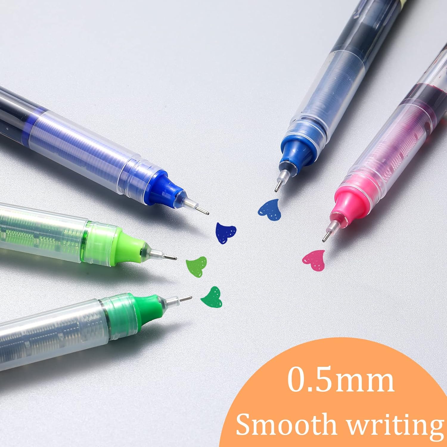 12 Color Quick Drying Liquid Ink Rollerball Pens 0.5mm Fine Point