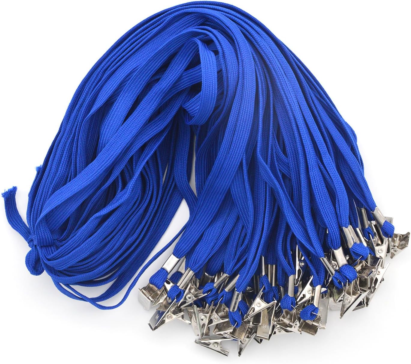 50PCS 32-Inch Flat Lanyards with Badge Clip