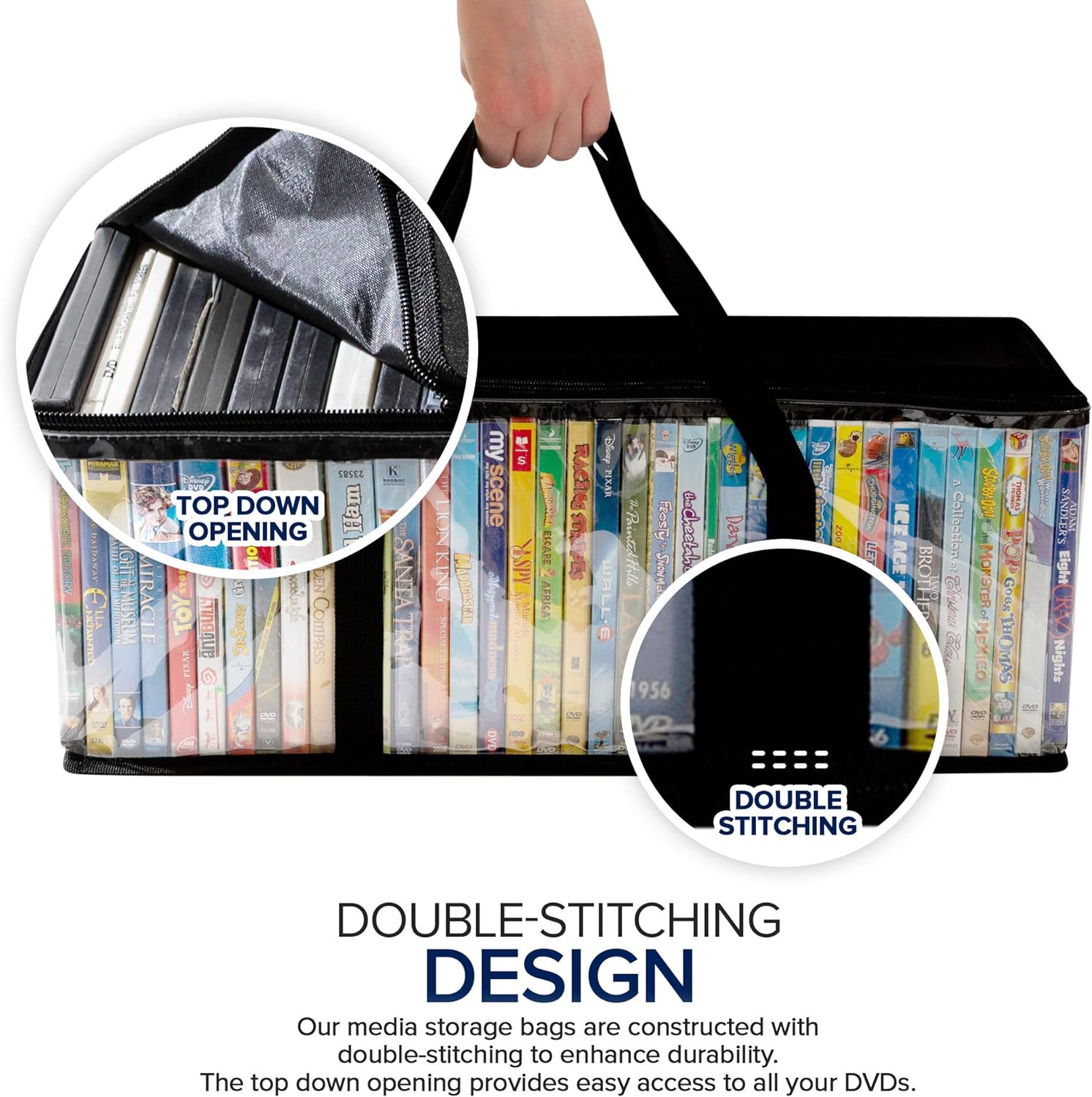 DVD Storage Bags Plastic Media Organizer Holders 4 Pack