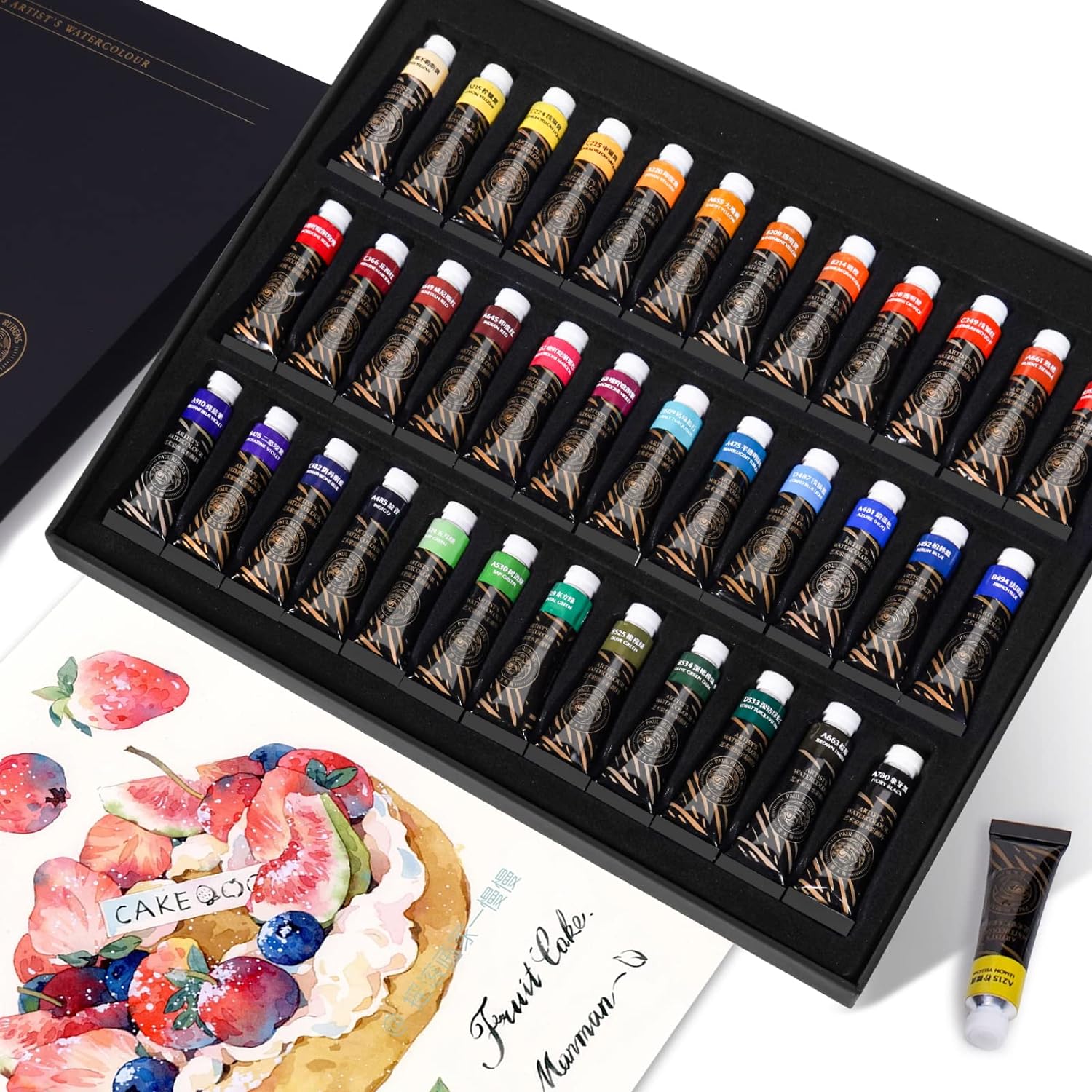 Paul Rubens Profesional Artist Watercolor Paint Set,5ml Tube,36 Colors