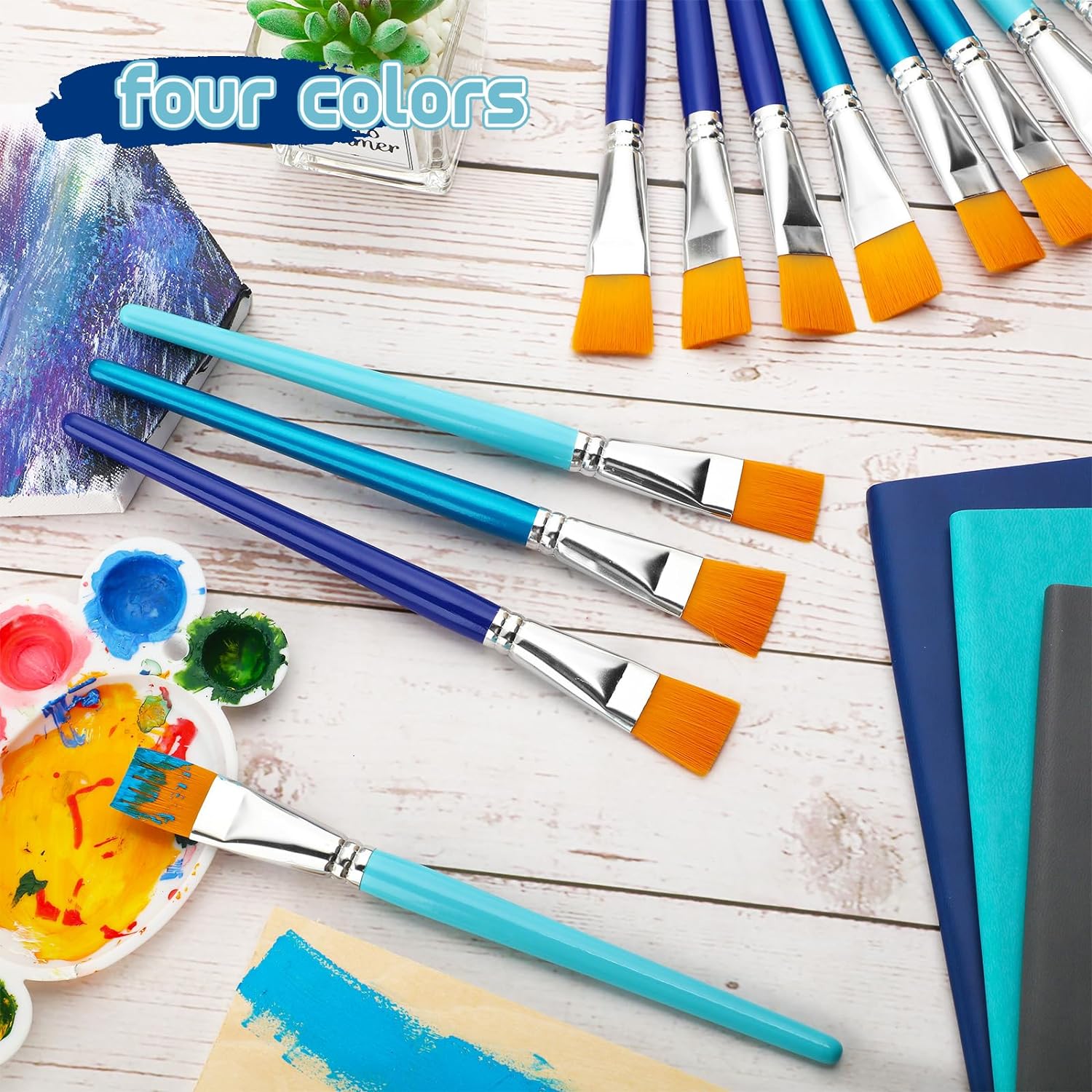 20pcs Big Paint Art Brushes with Wooden Handle for Acrylic Watercolor