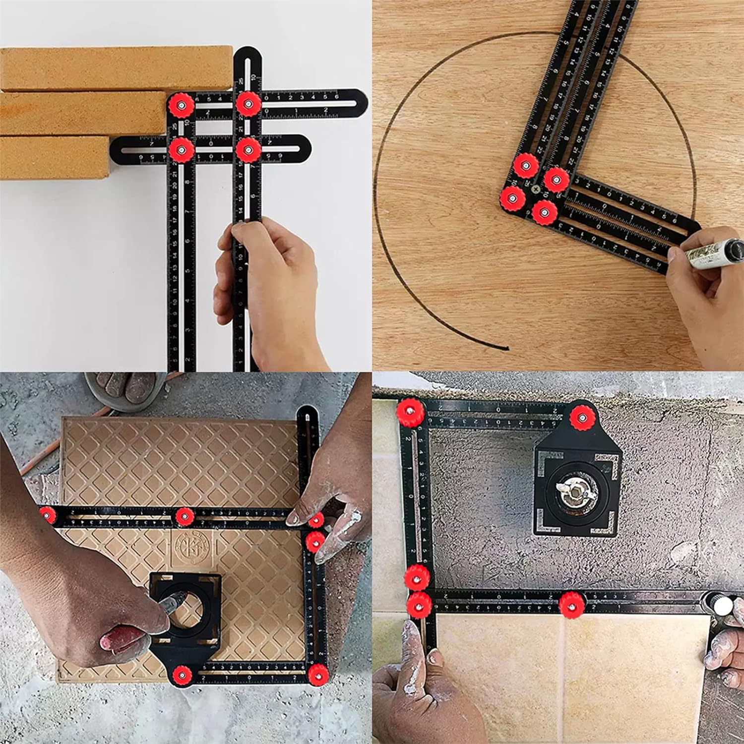 12-Sided Angle Construction Ruler with Hole Punch Locator