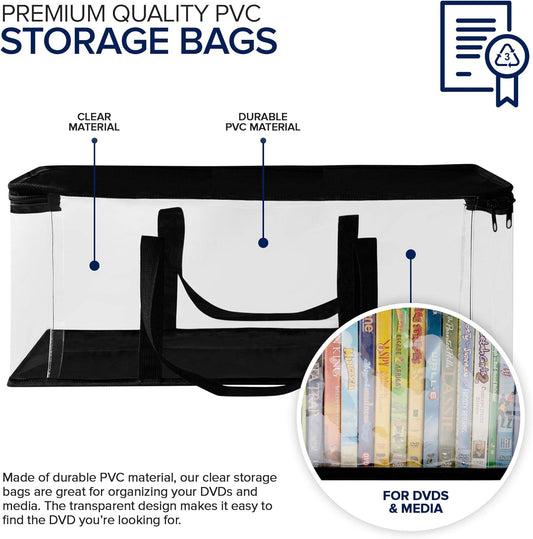 DVD Storage Bags Plastic Media Organizer Holders 4 Pack