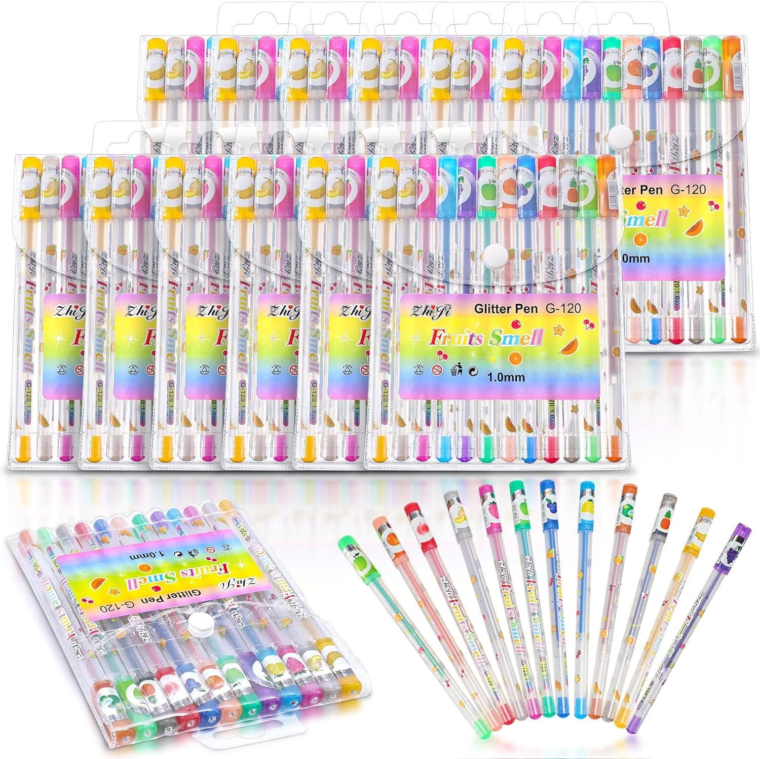 144Pcs Scented Glitter Gel Pens Multicolor Fun Pens