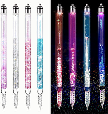 4pcs Glass Pen Calligraphy Dip Pen Glitter Style