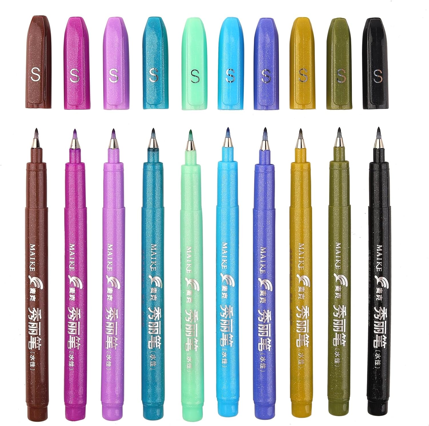 MAIKE Felt Tip Brush Calligraphy Pen 10 Colors