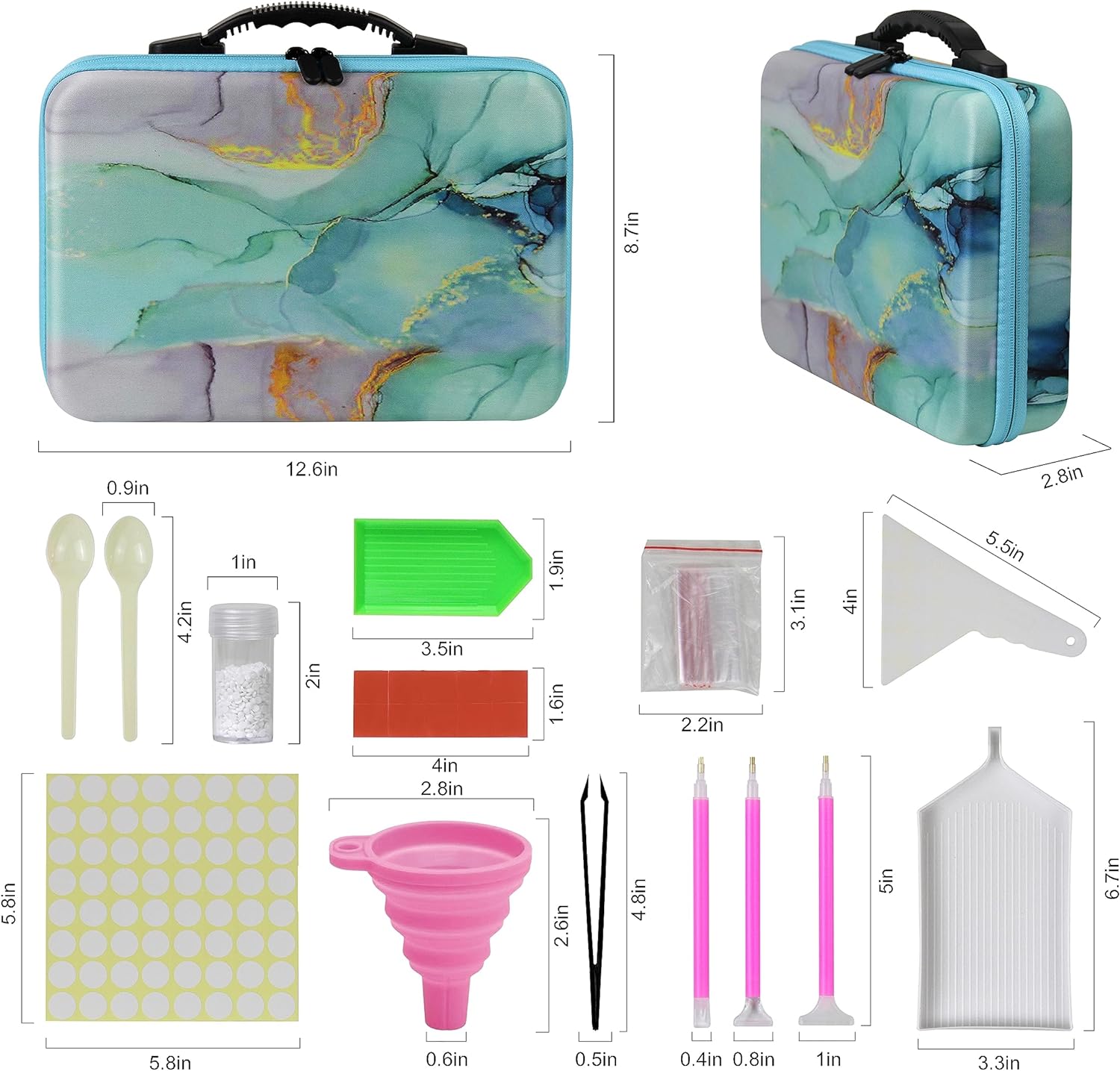 60 Slots Diamond Painting Storage Container,Accessory Kit with Tools