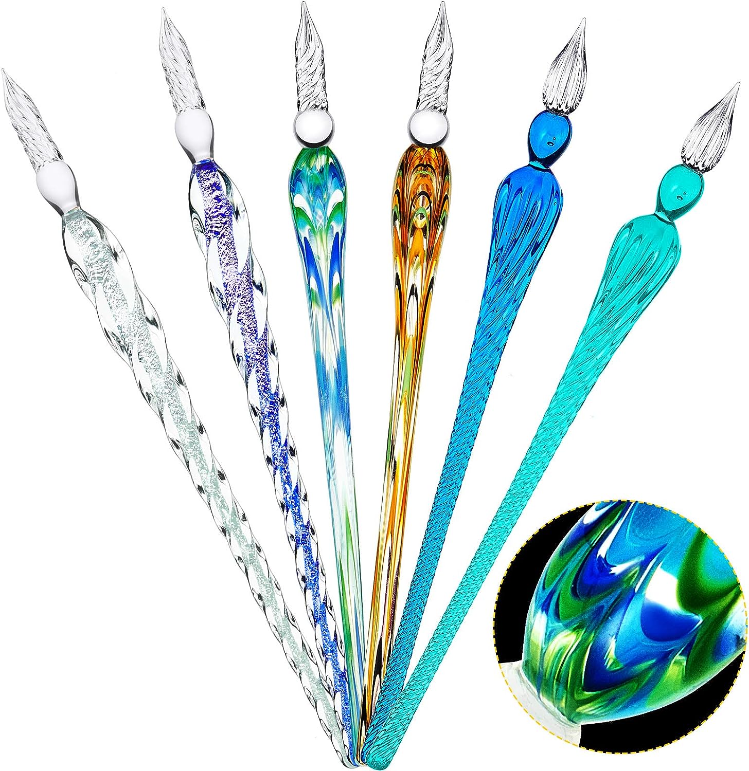 6pcs Glass Pen Calligraphy Dip Pens