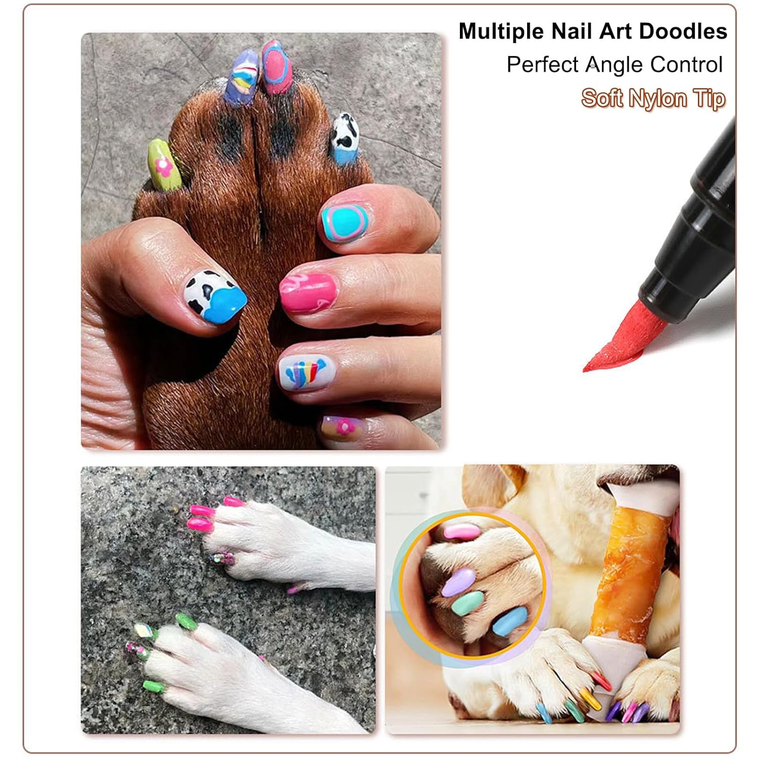 12 Colors Pet Nail Polish Marker Pens