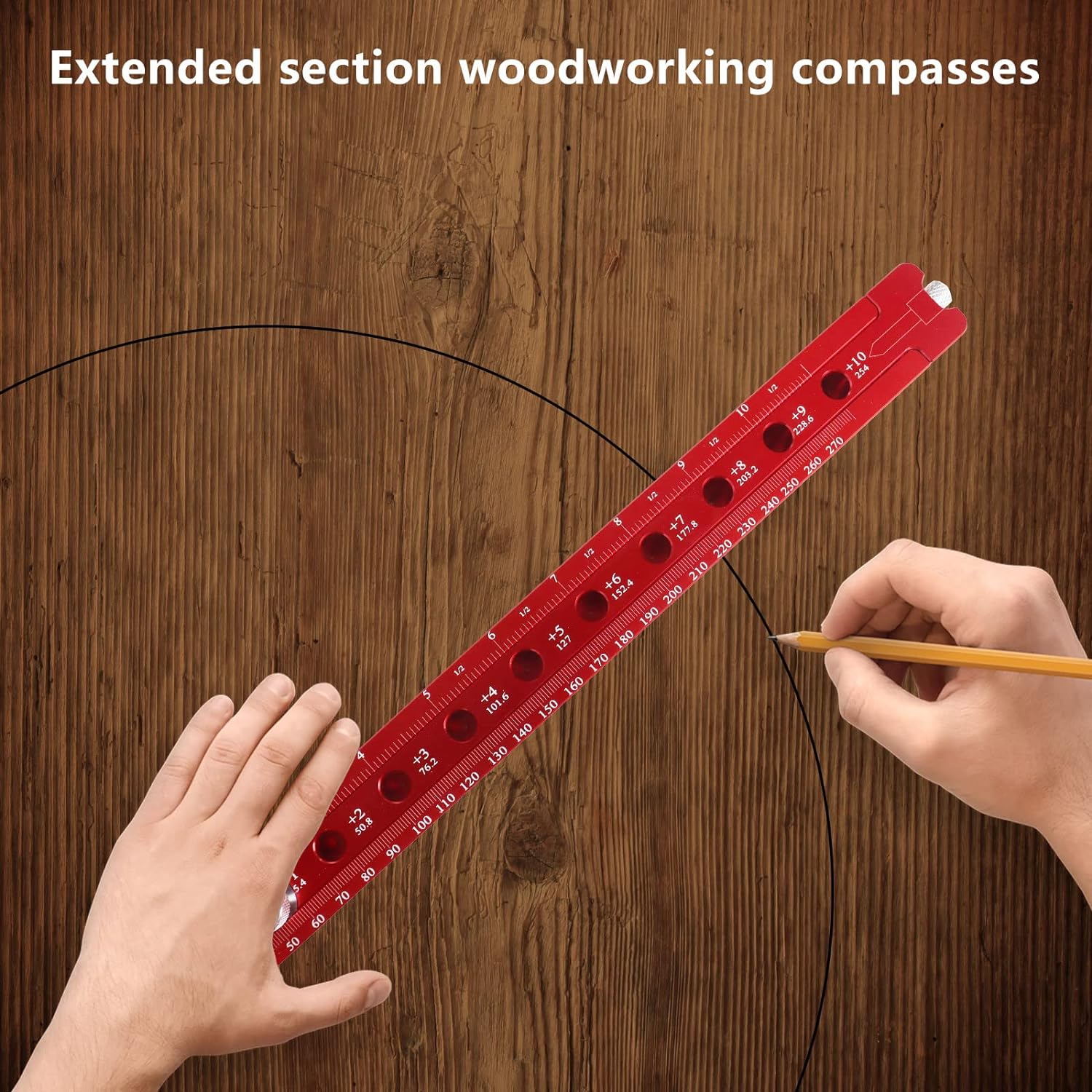 Aluminum Woodworking Compass Scriber Circle Ruler 340MM