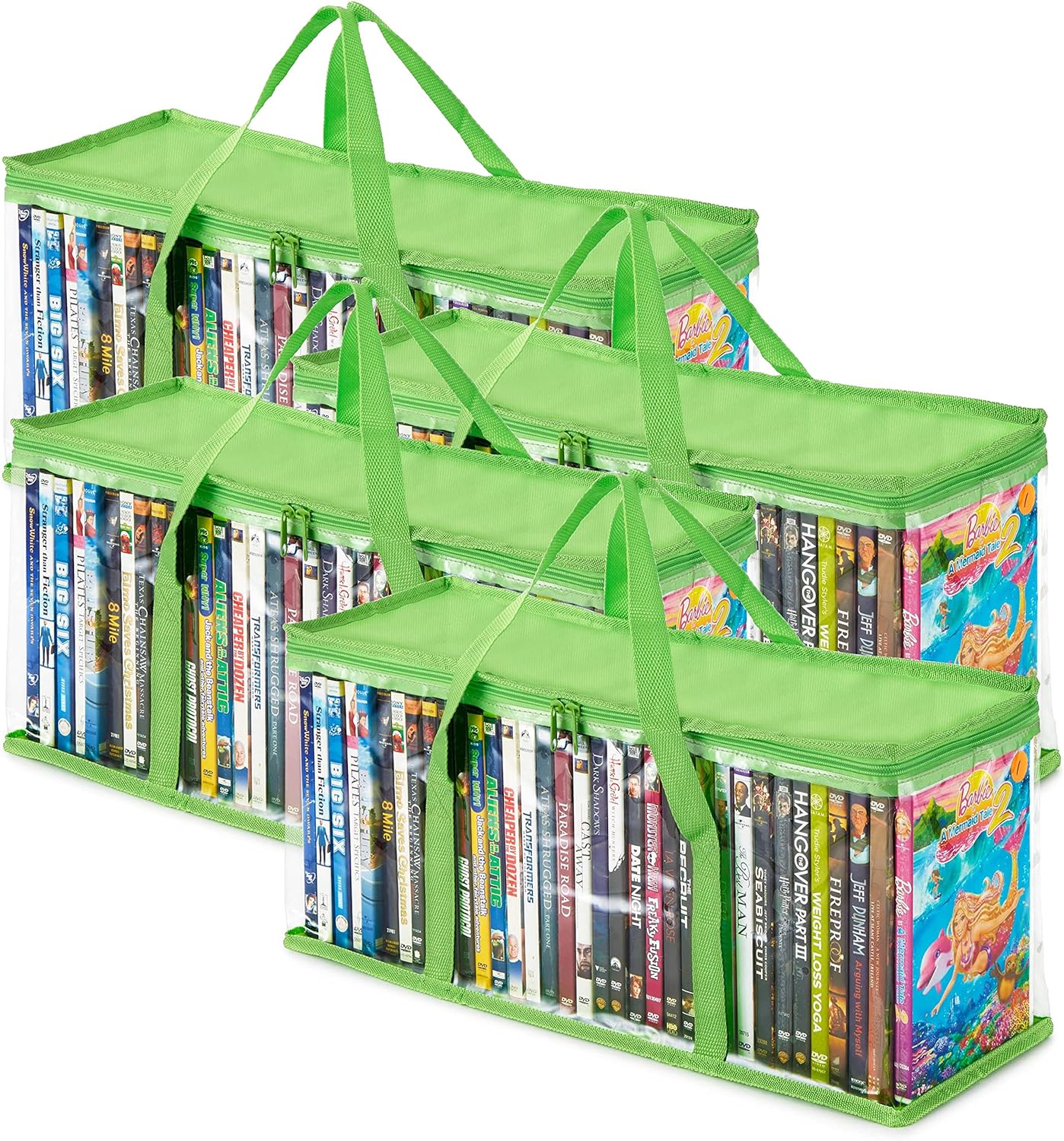 DVD Storage Bags Plastic Media Organizer Holders 4 Pack